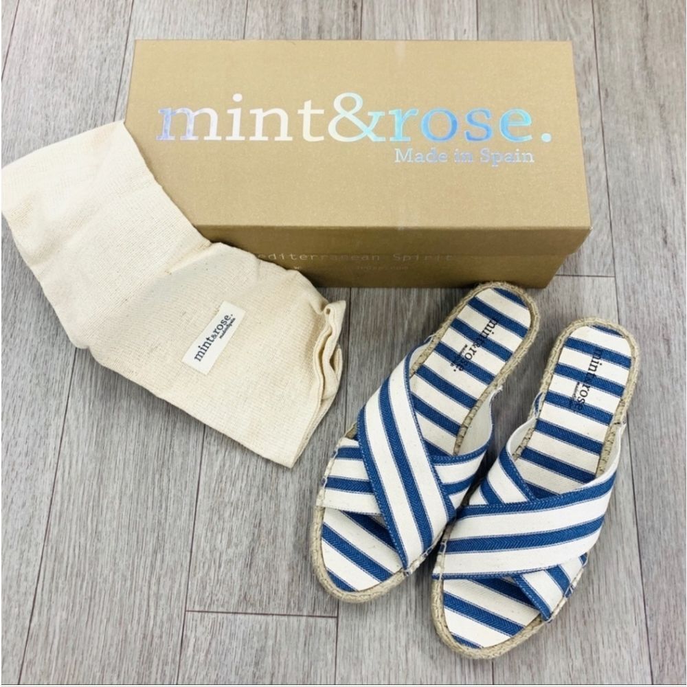 MINT & ROSE Troya Striped Slides sizes 8,10